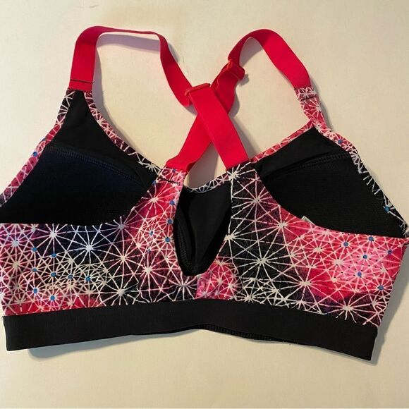 Victoria's Secret VSX Sports Bra medium heigh impact Black pink print 32C - Picture 5 of 6
